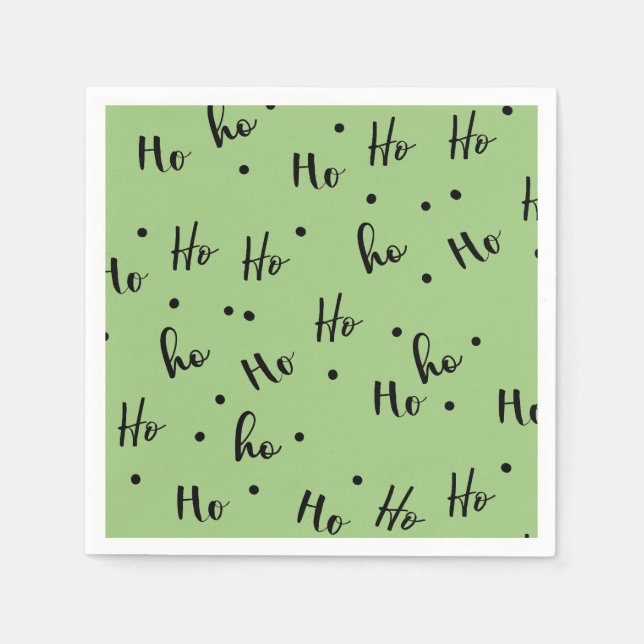 Servilleta De Papel Ho Ho Ho Christmas Red Background (Anverso)