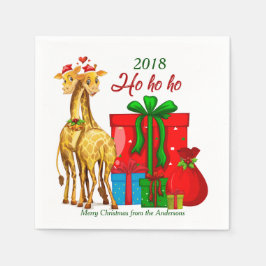 Servilleta De Papel Ho Ho Ho Ho Navidades Giraffes