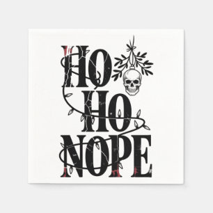 Servilleta De Papel "Ho Ho Nope" Divertido Cráneo Gótico Espeluznante