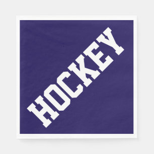 Servilleta De Papel HOCKEY Atletismo Diagonal Texto Blanco Sobre Azul 