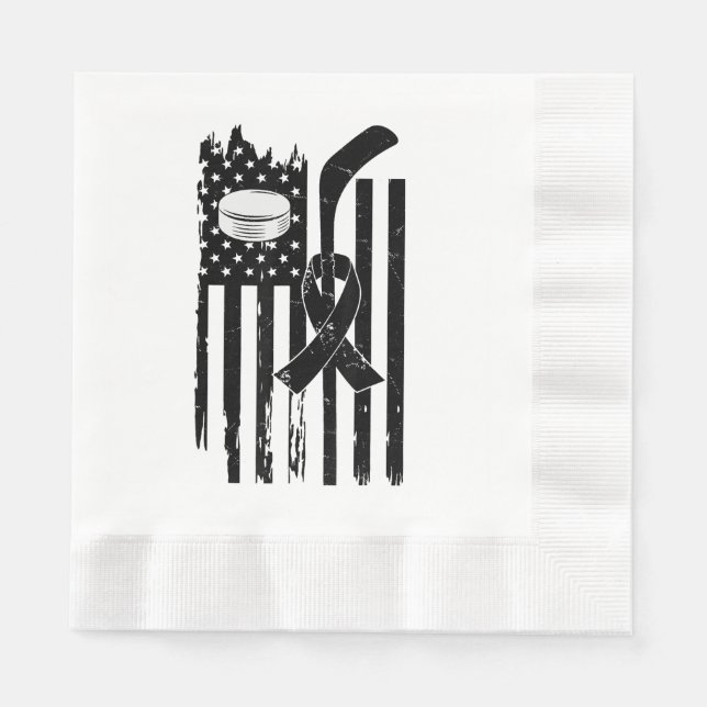 Servilleta De Papel Hockey Cinta rosada Sensibilización sobre el Cánce (Anverso)