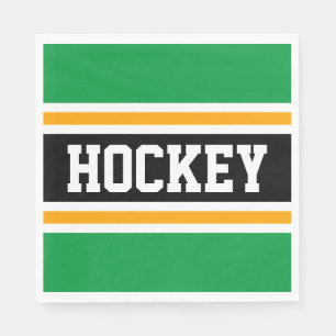 Servilleta De Papel HOCKEY negrita Rayas Amarillas Verde Brillante