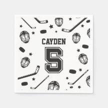 Hockey negro y blanco quinto cumpleaños