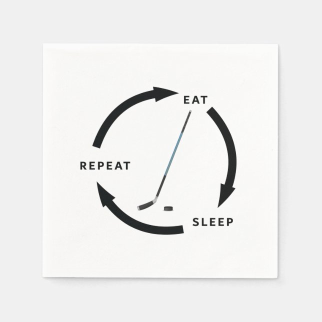 Servilleta De Papel Hockey sobre hielo Eche Sleep Repetir el discurso  (Anverso)