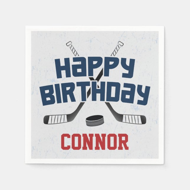 Servilleta De Papel Hockey sobre hielo Rink Happy Birday (Anverso)