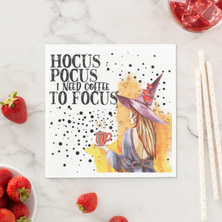 Servilleta De Papel Hocus Pocus Necesito Café Para Enfocarme
