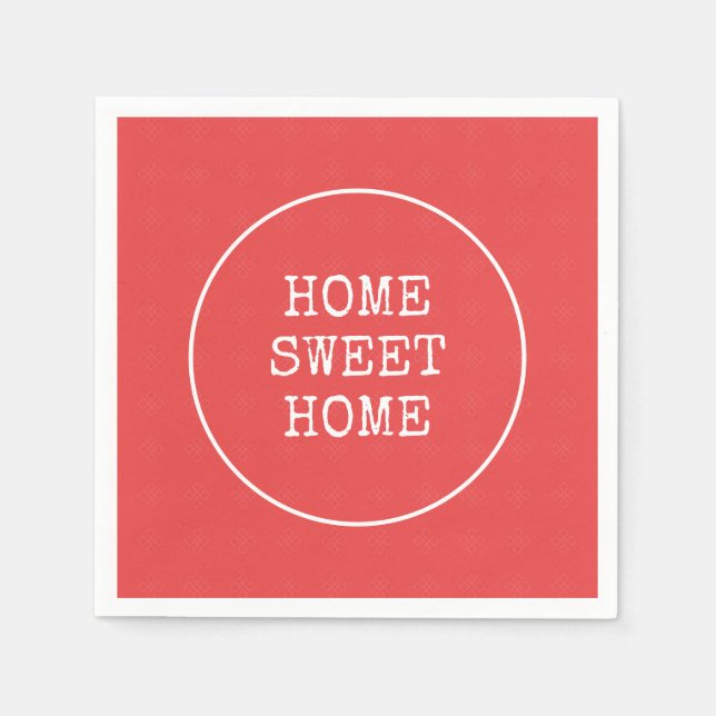 Servilleta De Papel Hogar dulce hogar coral rosa simple (Anverso)
