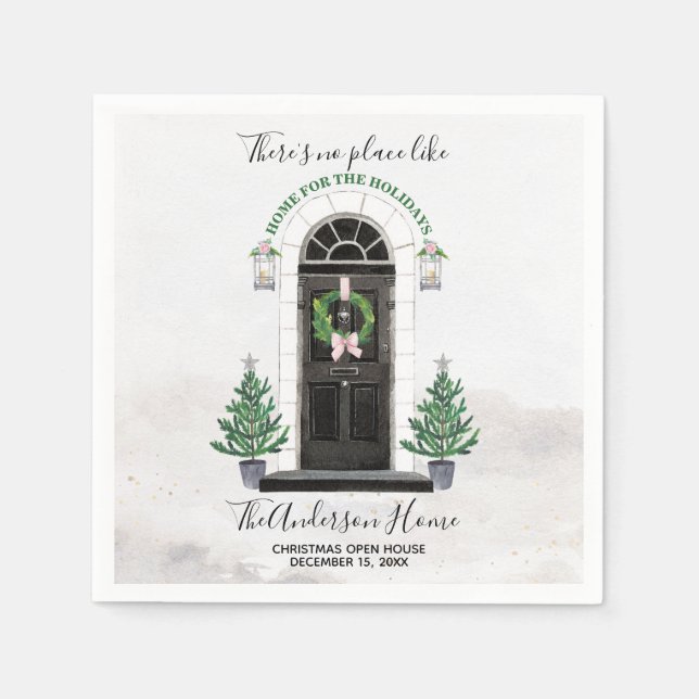 Servilleta De Papel Hogar para la Casa Abierta de Navidades de Vacacio (Anverso)