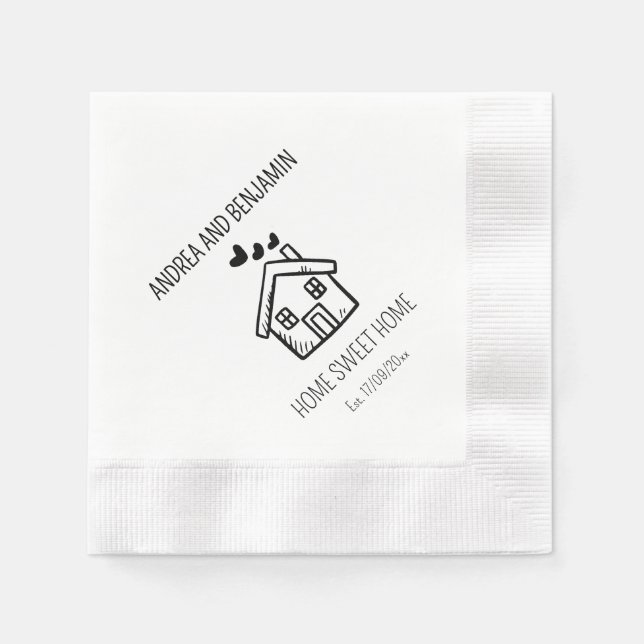 Servilleta De Papel Hogar Personalizado Bienvenidos a Casa Inauguració (Anverso)