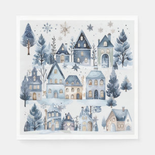 Servilleta De Papel Hogares de Navidades de la Tierra del Invierno Cum