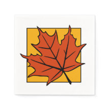 Hoja de Arce de Otoño Naranja Oscuro