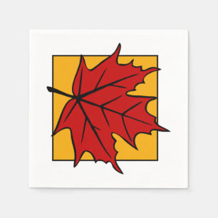 Servilleta De Papel Hoja de Arce de Otoño Roja