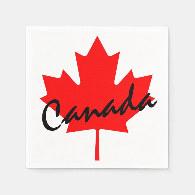Servilleta De Papel Hoja de Arce Rojo de Canadá (Anverso)
