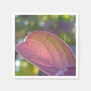 Servilleta De Papel Hoja De Caída Roja Y Bokeh