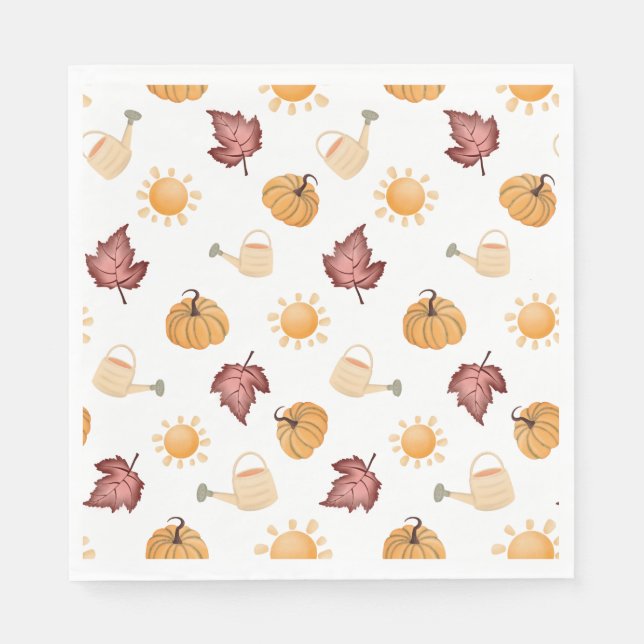 Servilleta De Papel Hoja de calabaza de otoño (Anverso)