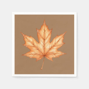Servilleta De Papel Hoja de Otoño de Acuarela de Acción de Gracias