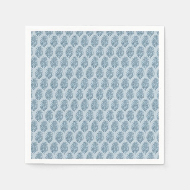 Servilleta De Papel Hoja de Palma Azul Claro (Anverso)