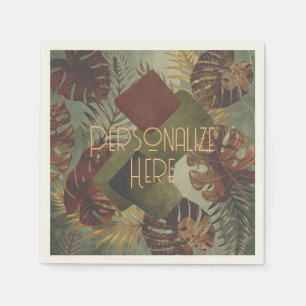 Servilleta De Papel Hoja de palma monstera tropical boho verano de los