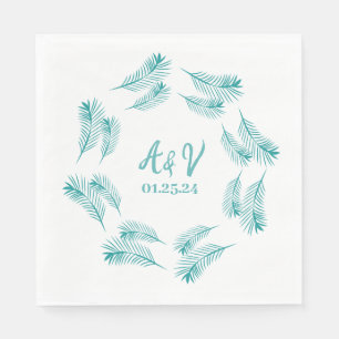 Servilleta De Papel Hoja de palmera Boda tropical