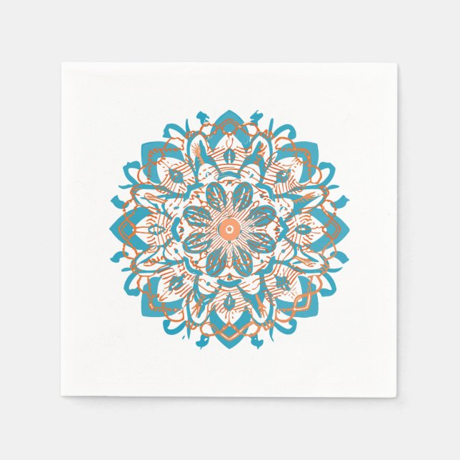Servilleta De Papel hoja de zoom de mandala (Anverso)