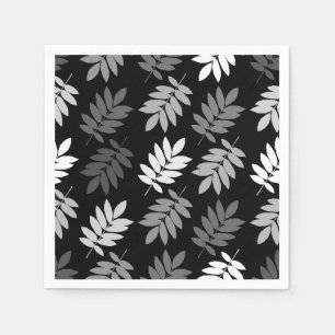 Servilleta De Papel Hoja grande de anciano patrón negro blanco gris