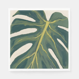 Servilleta De Papel Hoja verde de Monstera Acuarela de planta botánica
