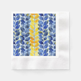 Servilleta De Papel Hojas amarillas y azules