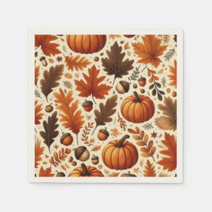 Servilleta De Papel hojas/calabazas/bellotas clásicas Otoño