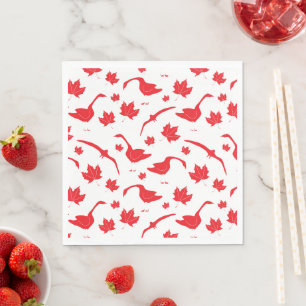 Servilleta De Papel Hojas Canadá de Geese y Maple - Bandera canadiense