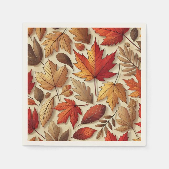 Servilleta De Papel hojas clásicas de otoño (Anverso)