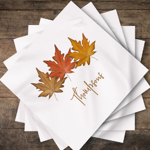 Servilleta De Papel Hojas de Acuarela de Otoño Cóctel Personalizado