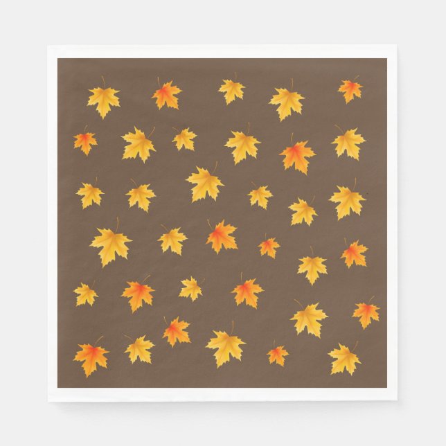 Servilleta De Papel Hojas de arce de otoño (Anverso)
