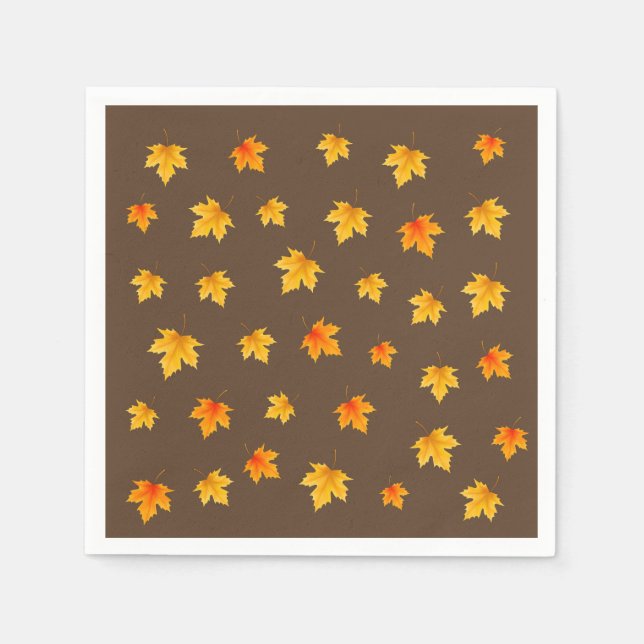 Servilleta De Papel Hojas de arce de otoño (Anverso)