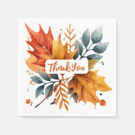 Servilleta De Papel Hojas de color de otoño de acuarela