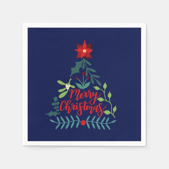 Servilleta De Papel Hojas de follaje de navidades (Anverso)