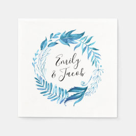 Servilleta De Papel Hojas de Índigo | Boda Personalizada