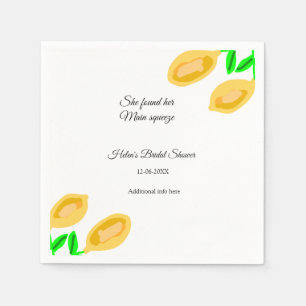 Servilleta De Papel hojas de limón dibujadas a mano añaden ducha de no