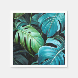 Servilleta De Papel Hojas de Monstera Botánica Follaje Tropical de la