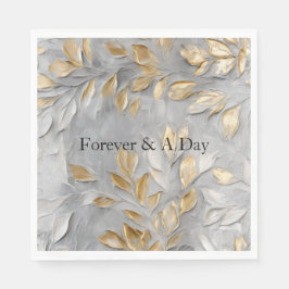 Servilleta De Papel Hojas de oro gris plateado