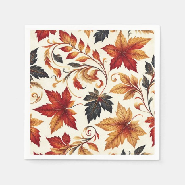Servilleta De Papel Hojas de otoño (Anverso)