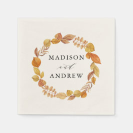 Servilleta De Papel Hojas de Otoño | Boda Personalizada