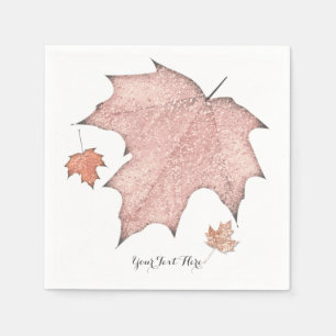 Servilleta De Papel Hojas de Otoño Brillantes Invierno Dorado Fiesta d