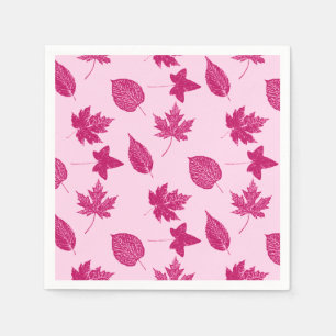 Servilleta De Papel Hojas de otoño - burdeos y rosa concha