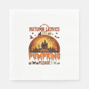 Servilleta De Papel Hojas de Otoño Calabazas Por Favor Halloween Casa