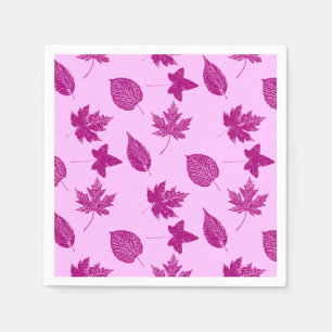 Servilleta De Papel Hojas de otoño - ciruela y rosa orquídea