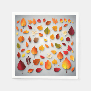 Servilleta De Papel Hojas de otoño coloridas
