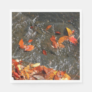 Servilleta De Papel Hojas de otoño en cascada I Fotografía de otoño