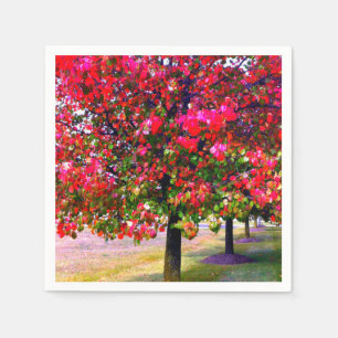 Servilleta De Papel Hojas de otoño impresionistas rosadas