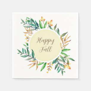Servilleta De Papel Hojas de otoño marco con texto personalizable