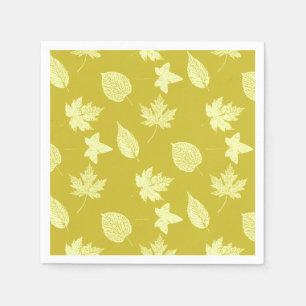 Servilleta De Papel Hojas de otoño - mostaza y amarillo claro